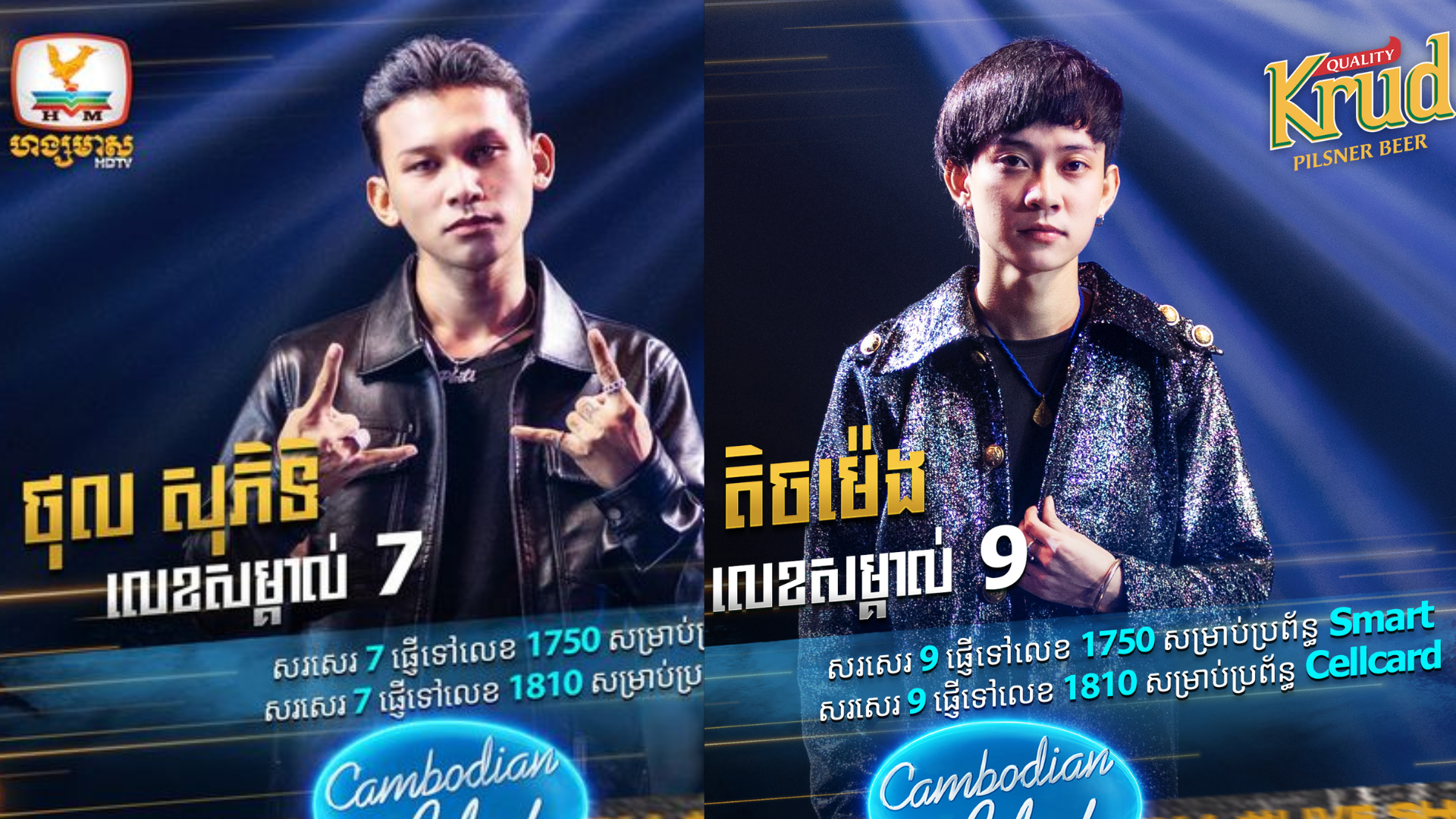 ថុល សុភិទិ និង លឹម តិចម៉េង នៅតែរក្សាដំណែងជាបេក្ខជនទទួលបានការ Vote កំពូលនៃកម្មវិធី Cambodian Idol រដូវកាលថ្មីនេះ